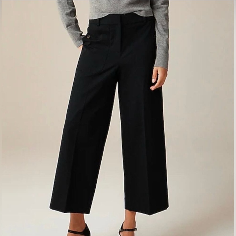 J.Crew Sydney Black Wide Leg Crop, size 6